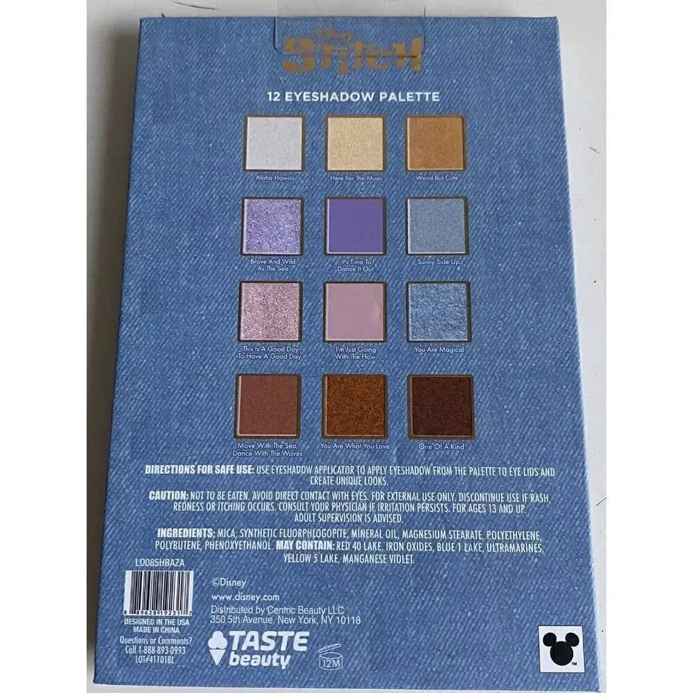 DISNEY Stitch In A Pineapple 12 Color EyeShadow Palette With Mirror Taste Beauty